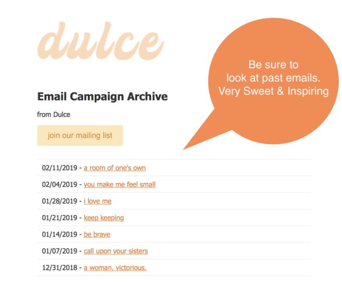 Dulce Past Email Campaigns