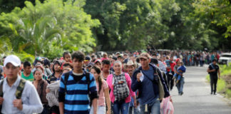 Latest Migrant Caravan Scheduled to Leave Honduras Early This Morning Honduran migrants, part of a caravan trying to reach the U.S., are seen during a new leg of their travel in Esquipulas BeLatina border writers