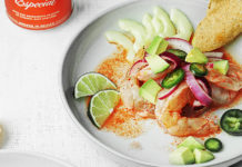 Ceviche Recipe Showdown and Why We Love It For Brunch and Beyond SHRIMP IN RED AGUACHILE Chelada Especial Ceviche