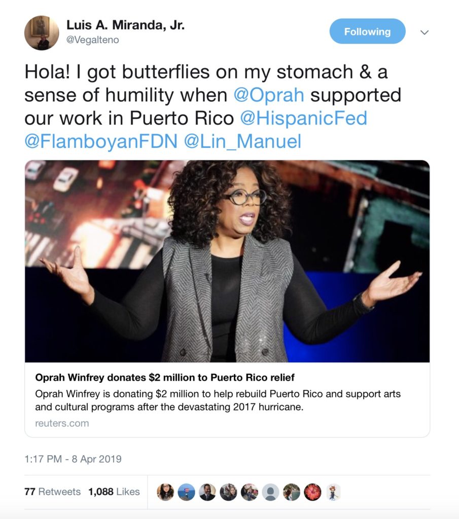 Oprah Puerto Rico Luis Miranda