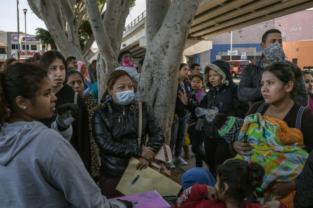 Women and children in Tijuana, Mexico asylum