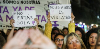 Protests in Spain Draw Attention to Injustice Surrounding Sexual Violence after Five Men Are Acquitted of Gang Rape Protest outside Justice Ministry in Madrid BELatina