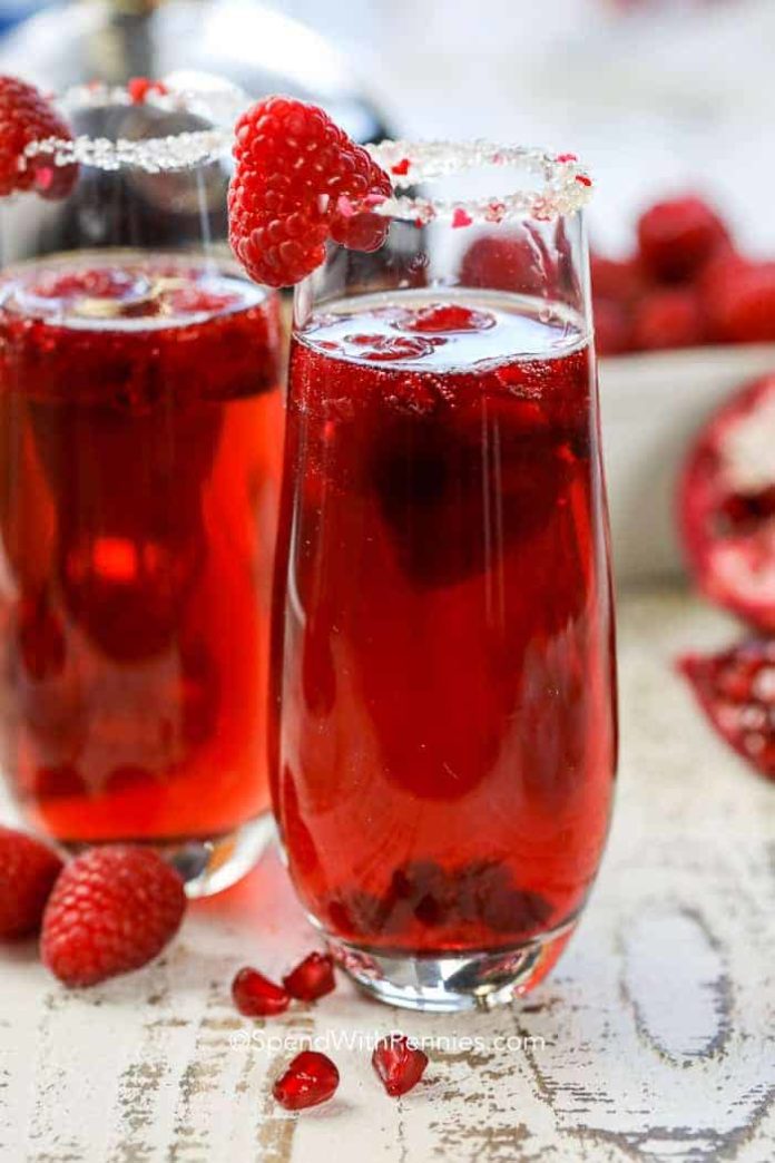 Pomegranate Champagne Cocktail Mocktail
