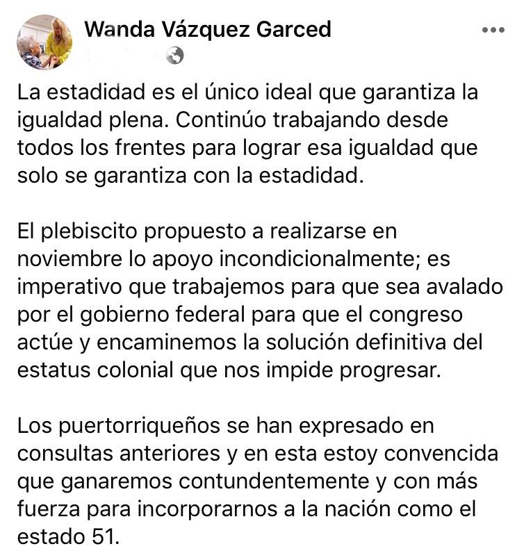 Wanda Vázquez Garced BELatina Statehood