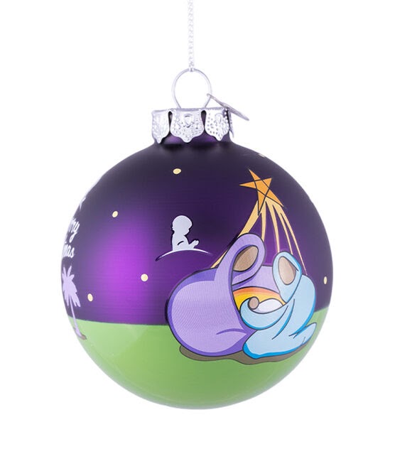 Manger and Bright Star 3-Inch Glass Ornament Gift BELatina Latinx