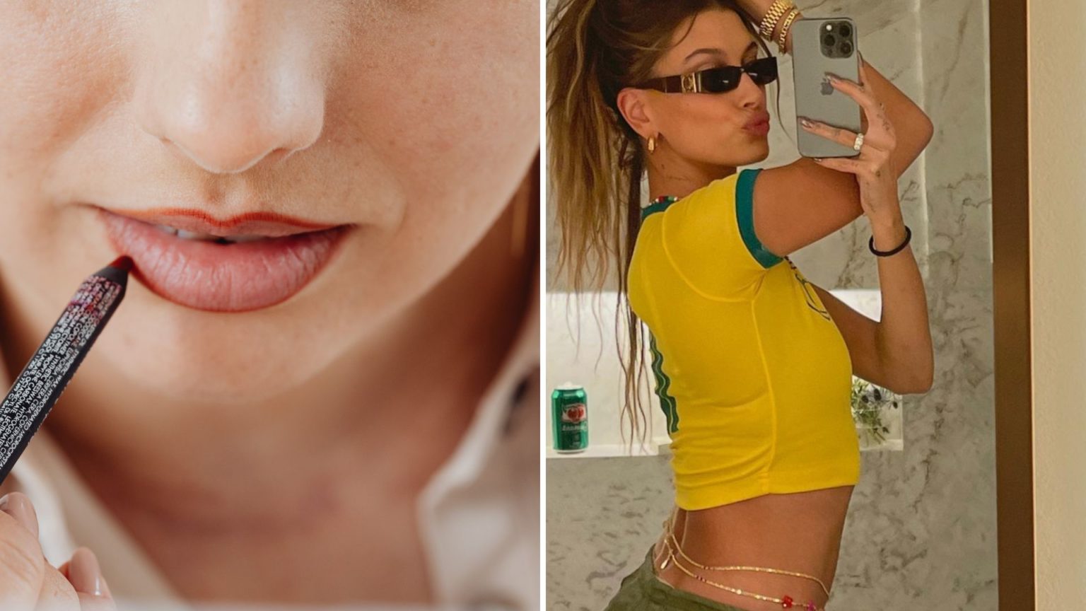 Hailey Bieber Tried to Rebrand Our Tías' Favorite Lip Liner Trend By