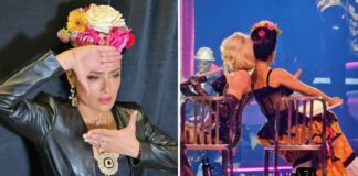 Salma Hayek Paid Tribute to Frida Kahlo When She Got on Stage with Madonna Over the Weekend xSalma Hayek Paid Tribute to Frida Kahlo When She Got on Stage with Madonna Over the Weekend