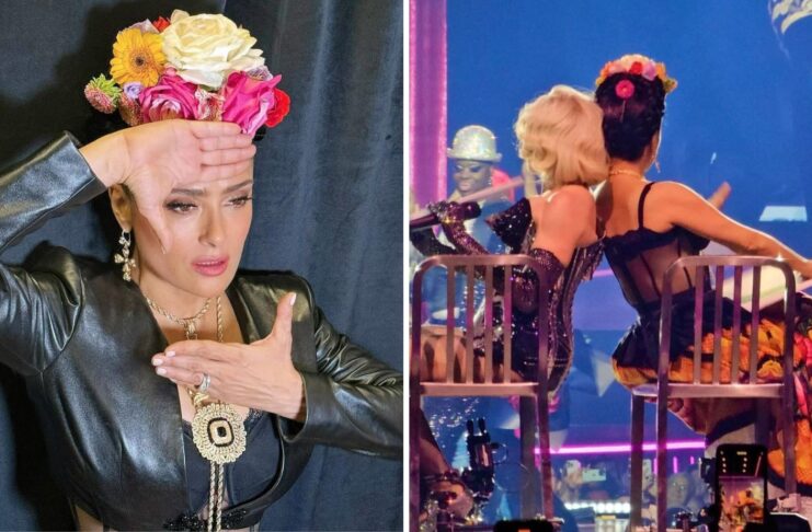 xSalma Hayek Paid Tribute to Frida Kahlo When She Got on Stage with Madonna Over the Weekend