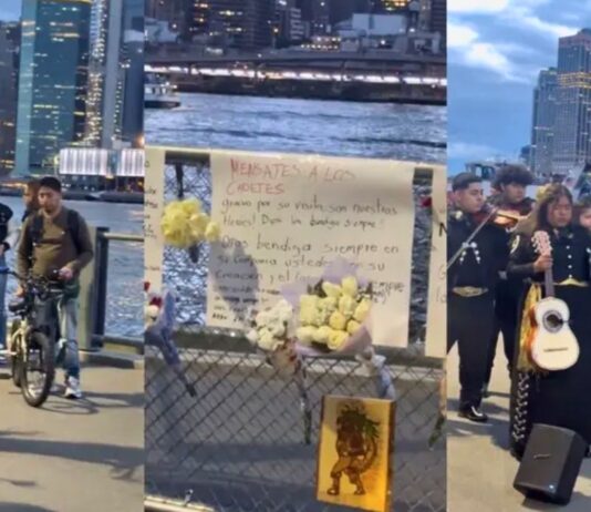Flowers and Mariachis Fill the Air Following Mexican Ship Crash at Brooklyn Bridge Flowers and Mariachis Fill the Air Following Mexican Ship Crash at Brooklyn Bridge