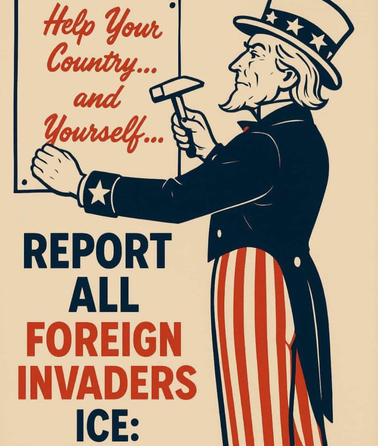 Uncle Sam Now Urges Public to Report 'Foreign Invaders'